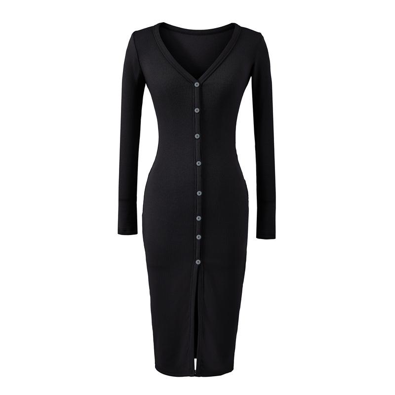 

Women s Slim-Fit Brushed V-Neck Long-Sleeved Dress with Waist-Cinching, Mid-Length Skirt. Medium