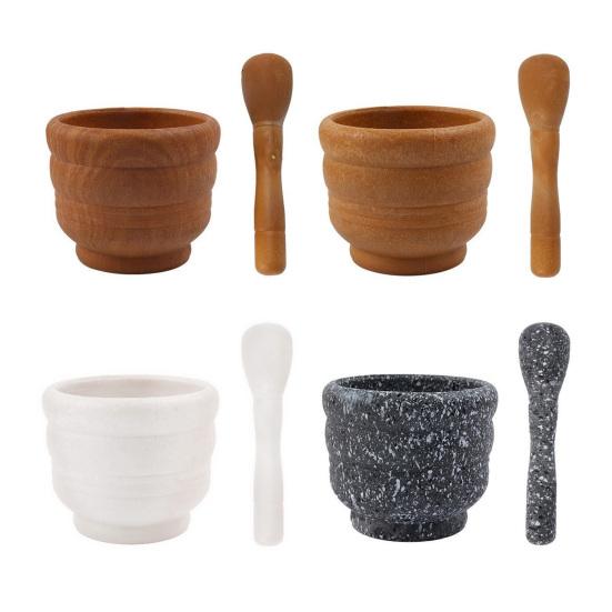 Manual Plastic Mortar And Pestle Set Garlic Herb Spice Grinder Crusher Bowl Kitchen Smashing Tool for Guacamole Seasonings Paste Ginger