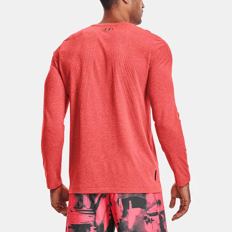 Under Armour Contrast Logo Crew Neck Sports T-Shirt Men Tops Venom-Red 1361135-690