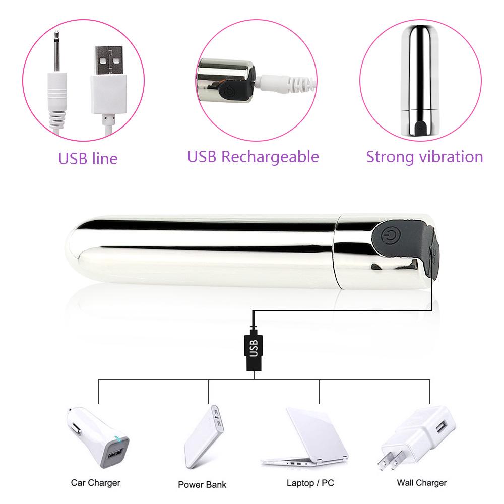 USB wiederaufladbarer Bullet-Vibrator, 10 Modi, Vibrations-Bullet, weiblicher Masturbator, vibrierendes Ei-Spielzeug