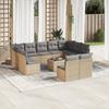 Vidaxl 12-Cz. Set di Mobili da Giardino con Cuscini, Beige, Polyrattan
