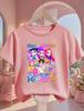 Daily Essential Casual Kpop Demon Hunters Kids T Shirt Popular Cartoon Design Short Sleeve Round Neck Boys Girls Outdoor