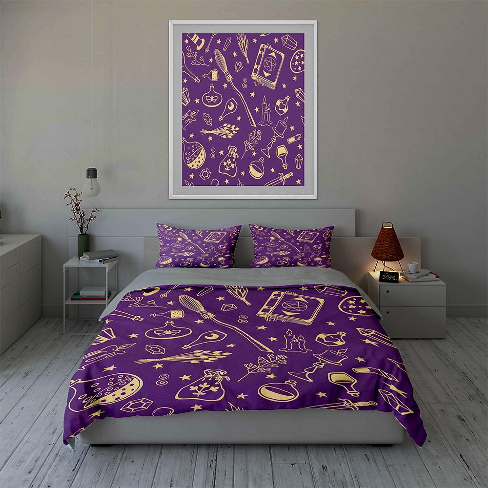 Magical-themed Illustrations Bedding Duvet Cover Sets Duvet Covers Pillowcases Gifts (1 * Duvet Cover 2 * Pillowcases, Without Duvet Insert)