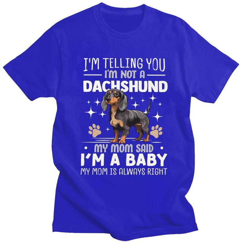 Custom Cute Dachshund T Shirts Men Mom Dog Tshirts Casual Tee Tops 100 Cotton Oversized Tshirts Merch