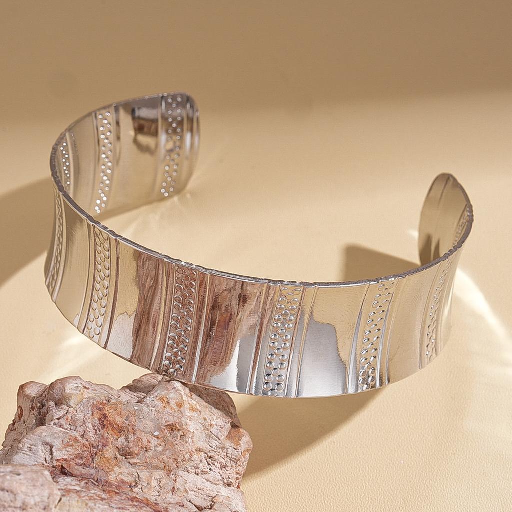 Metallic geometric round open bracelet fashion niche bracelet jewelry