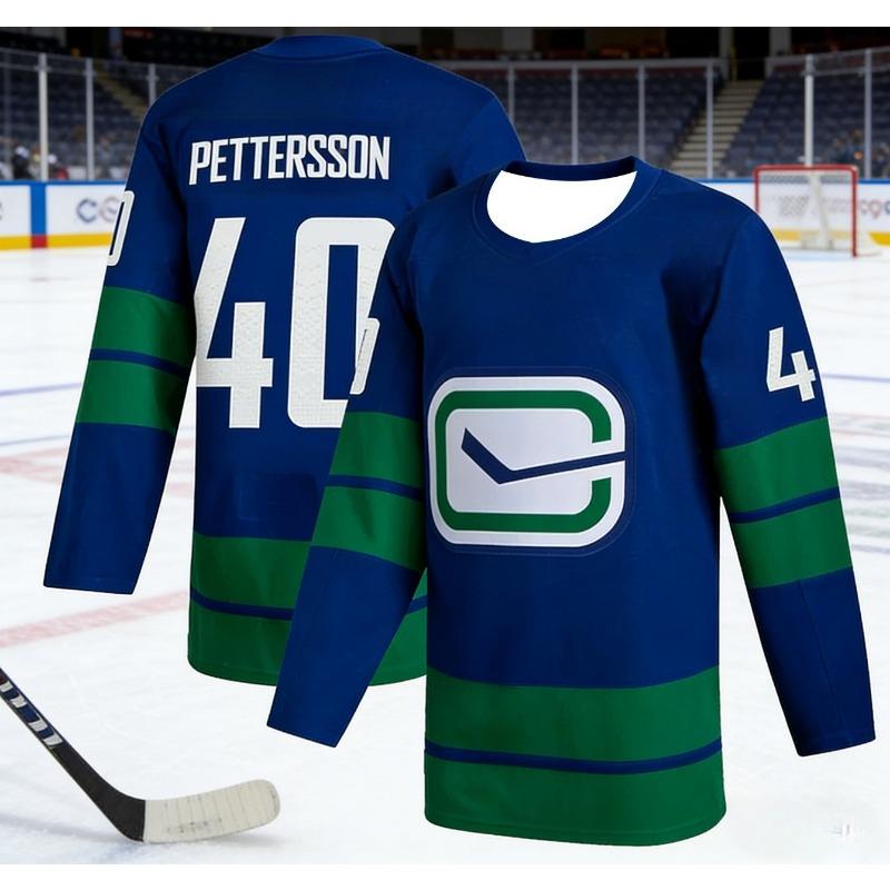Men's New Vancouver Canucks Hockey Training Jersey - Breathable, Quick-Drying Long-Sleeved Shirt for Outdoor Activities Kids