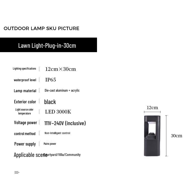 Solar-Powered Aluminum Minimalist Garden Light for Lawn, Villa, and Courtyard Lighting