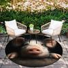 Piglet pattern round rug,Carpet Rug for Living Room Bedroom  Playroom ,Non-slip Floor Mat,Holiday Gifts and Birthday Gifts.