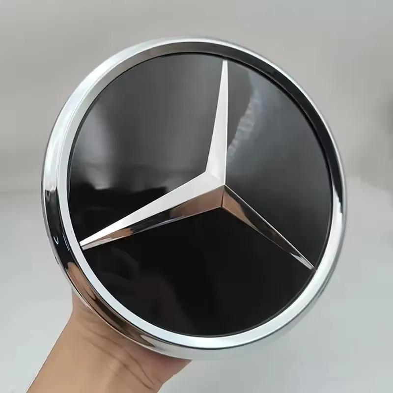 

185 мм Хромована Чорна Дзеркальна Автомобільна Решітка Радіатора Зірка Емблема Значок Передньої Решітки Логотип Для Mercedes Benz CLA W117 W118 GLA X156 Аксесуари GLA 2020-22