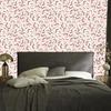 Wallpaper Small Flowers White, Light Gray and Coral 50x1000