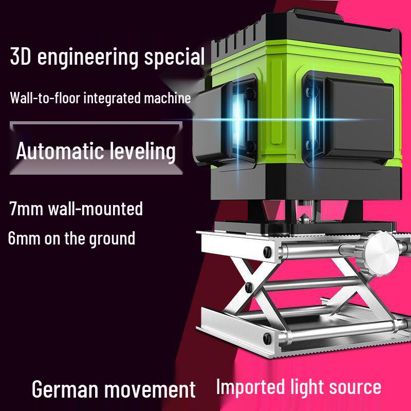 High Precision Infrared Green Laser Level: Automatic 12 and 16 Line Alignment Tool