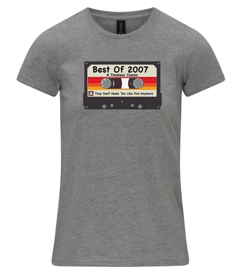 Womens 18th Birthday T-Shirt Mens Womens Tees Top Best 2007 Cassette Tape Music 18 Timeless Classic XL
