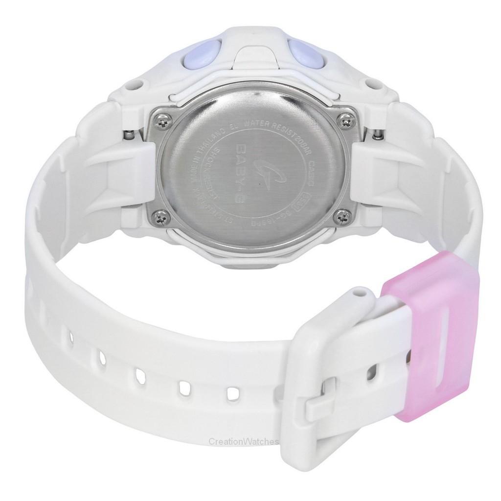Casio Zegarek damski Baby-G Basic Digital Biały Pasek z Żywicy Kwarcowy BG-169PB-7 200M