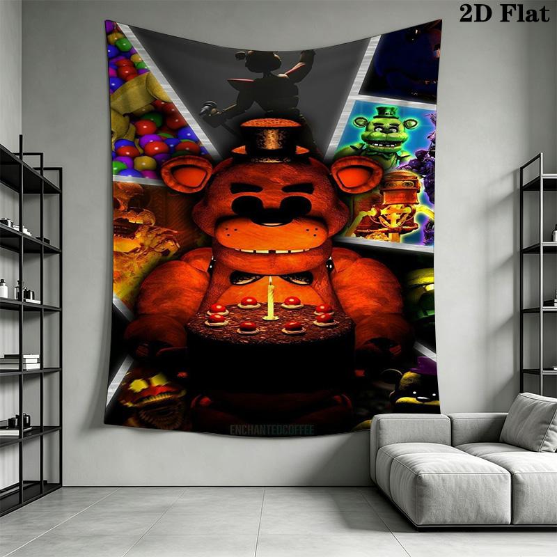 Five Nights Freddy'S Survival Horror Tapestry Background Cloth Wallmounted Homestay Soft Decoration Tapestry Soft Work Of Art