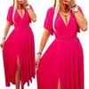 Long Dress With A Slot, Fuchsia, Elegant, Party-Wrap, Size 3Xl