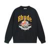 Rhude Vintage Letter Print Oversized Hoodie Men Women Casual Streetwear Sweatshirt