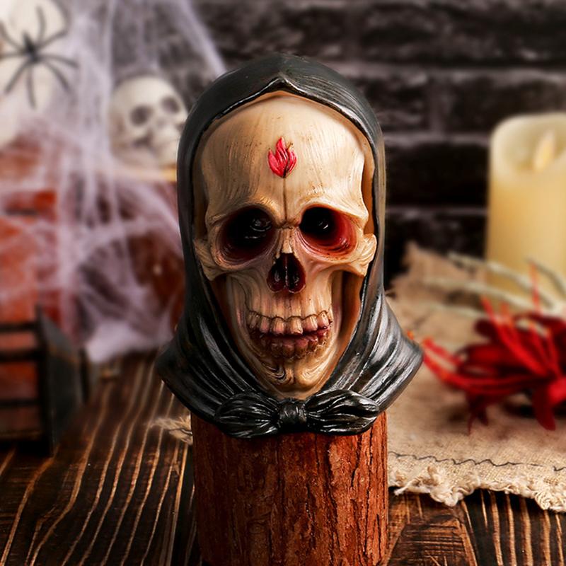 Halloween Skeleton Ornaments Skull Resin Statue Pendant Auto Interior Decorative Skull Ornament Living Room Bedroom Decoration