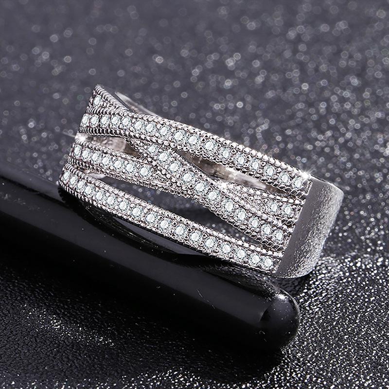 Fashion Ring Crystal from Austrian Party Luxury Luxury Bridal Jewelry 925 Sterling Silver Wedding Engagement Ring