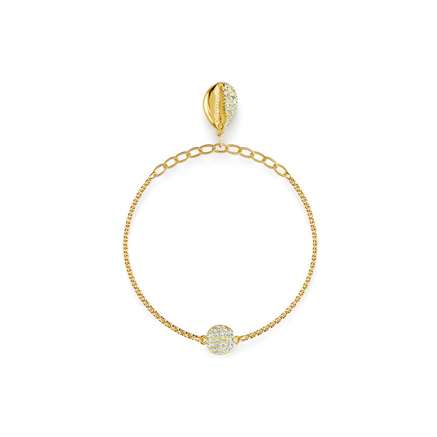 Swarovski Remix Adjustable Magic Chain Bracelet With Golden Shell Women bracelet 5521347 Gold Plated