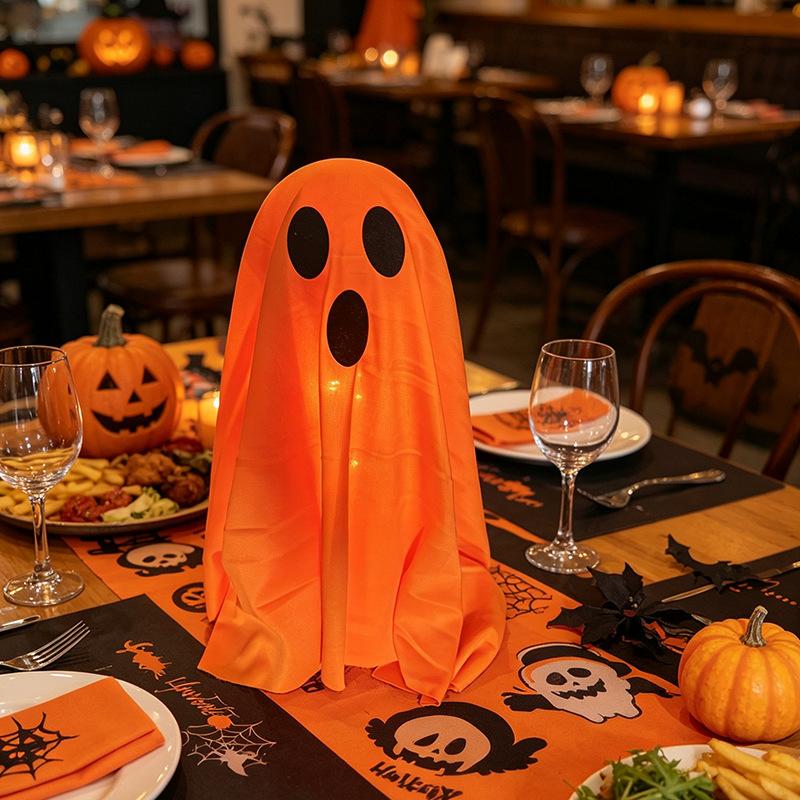 Halloween Glowing Ghost Decorations, Party Props for Tabletop, Haunted House Bar Décor, LED Light Skeleton Ghost, Home Party Atmosphere Lights