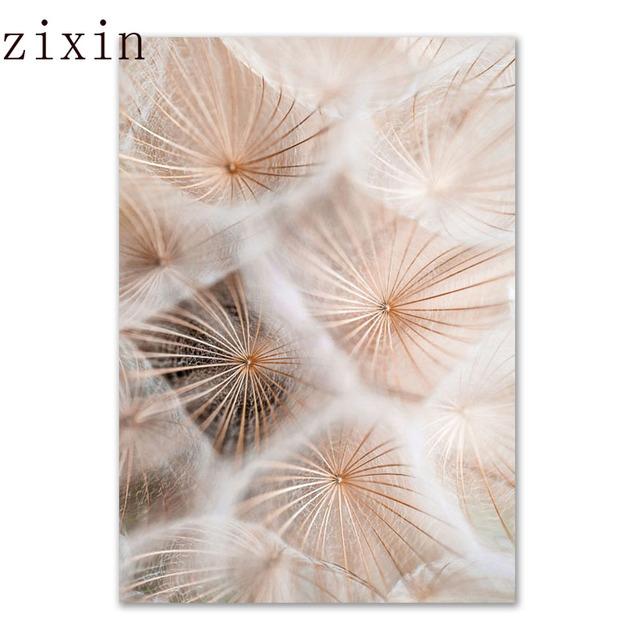 Beige Natural Wall Art Canvas Poster Print Reed Dandelion Grass Cow Canvas Painting Wall ArtPictures for Living Room Decorative