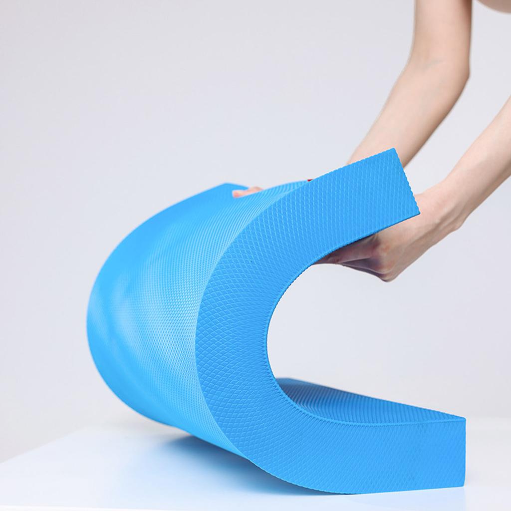 TPE Balance Training Foam Pad Flat Support Soft Cushion High Rebound Exercise Fitness Yoga Mat Azure Blue