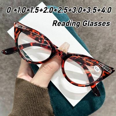 Lesebrille Mode Katzenauge Vollrand Lesebrille HD Ultraleicht Unisex Brille Blaulichtblockierend Augenschutz
