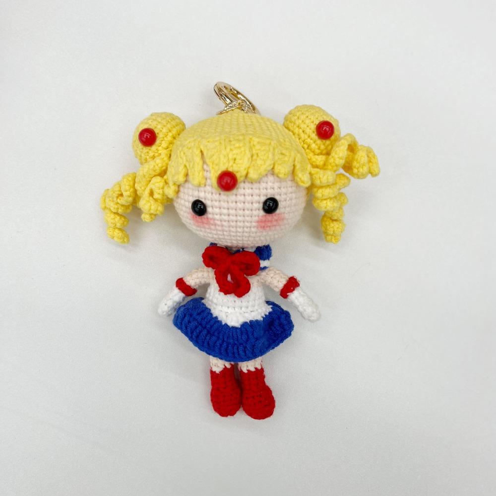 Customized 12-20cm High Handmade Crochet  Doll Pendant, Finished Crochet  Cute Frog Doll Decoration for Table,creative Key Chain