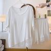 Modal Pajamas Women's Lace with Chest Pad Summer Short-sleeved Shorts Cool Cotton New Suit Loungewear
