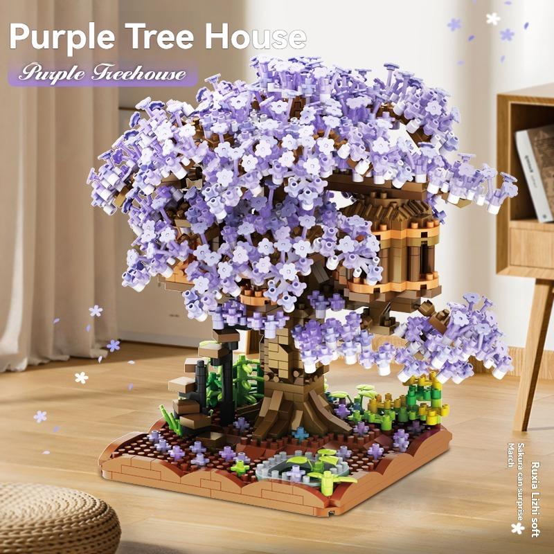 Non-Toxic Micro Sakura Tree Building Blocks Set Diy Cherry Blossom Bricks With Light Treehouse Model Ornament Romantic Gift For Childrenfriend