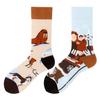 Asymmetric Colorful Christmas Cotton Socks for Couples