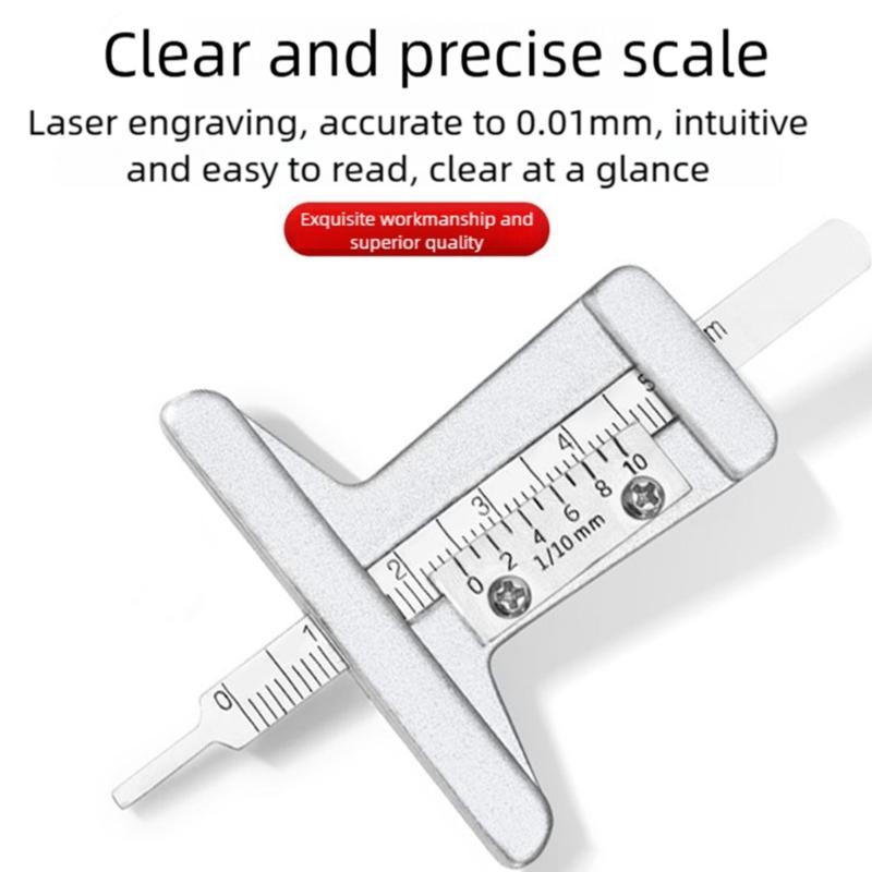 Corrosion Resistant Tire Depth Measuring Tool With Clear Markings For And Handmade Enthusiasts