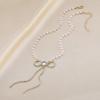Factory Dongmen Bow Zircon Necklace Women'S Fashion Personality Autumn And Winter Sweater Chain Collarbone Chain