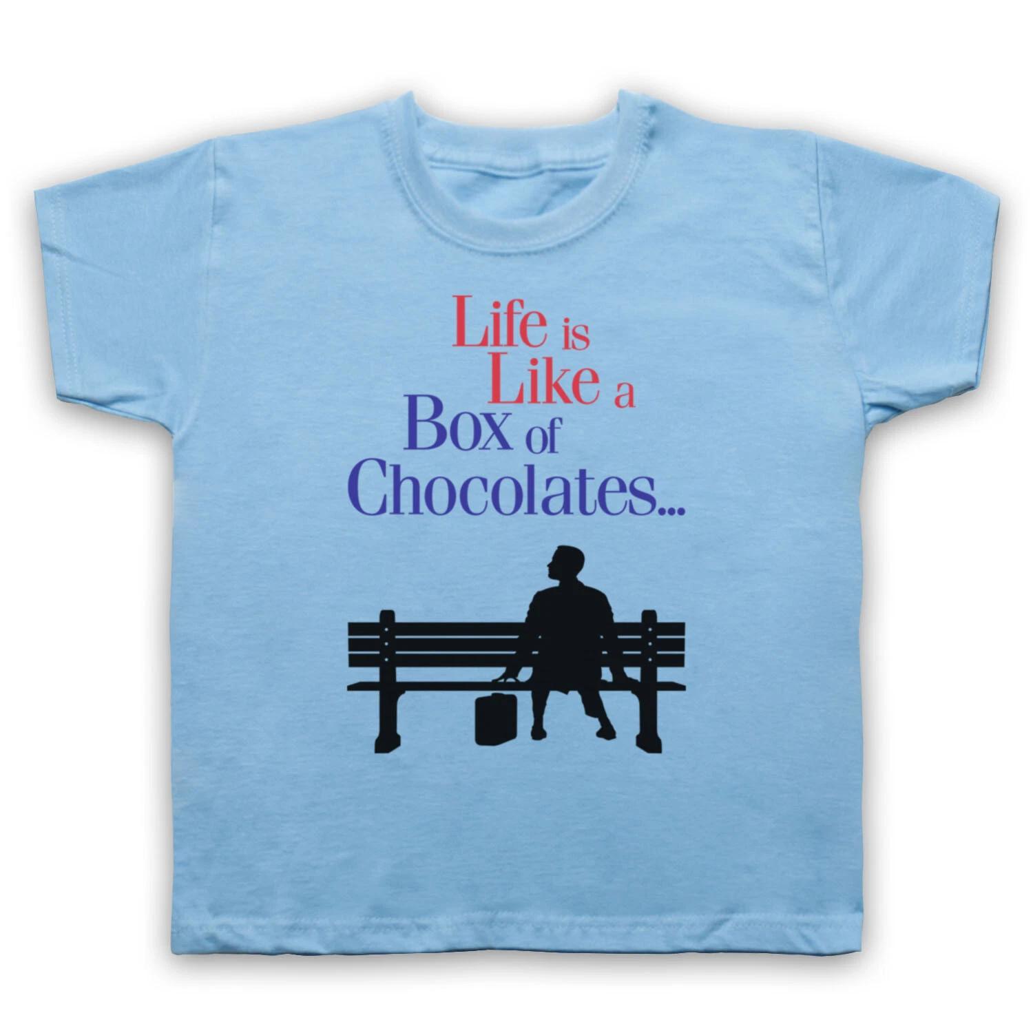 FORREST GUMP LIFE IS LIKE A BOX OF CHOCOLATES SLOGAN KIDS CHILDS T-shirt 100