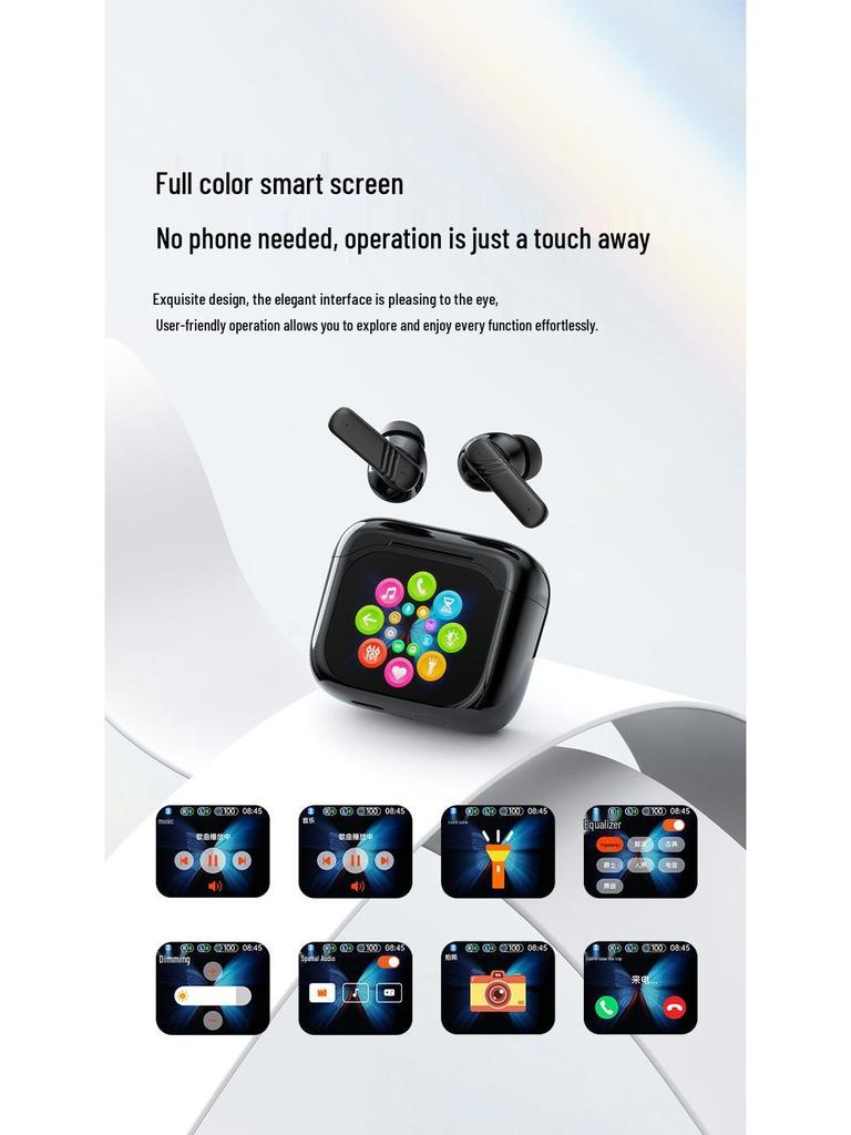 Cross-border AI Bluetooth Earbuds with Screen Touch, Wireless Noise-Canceling, High-Quality Sound, and Binaural Design