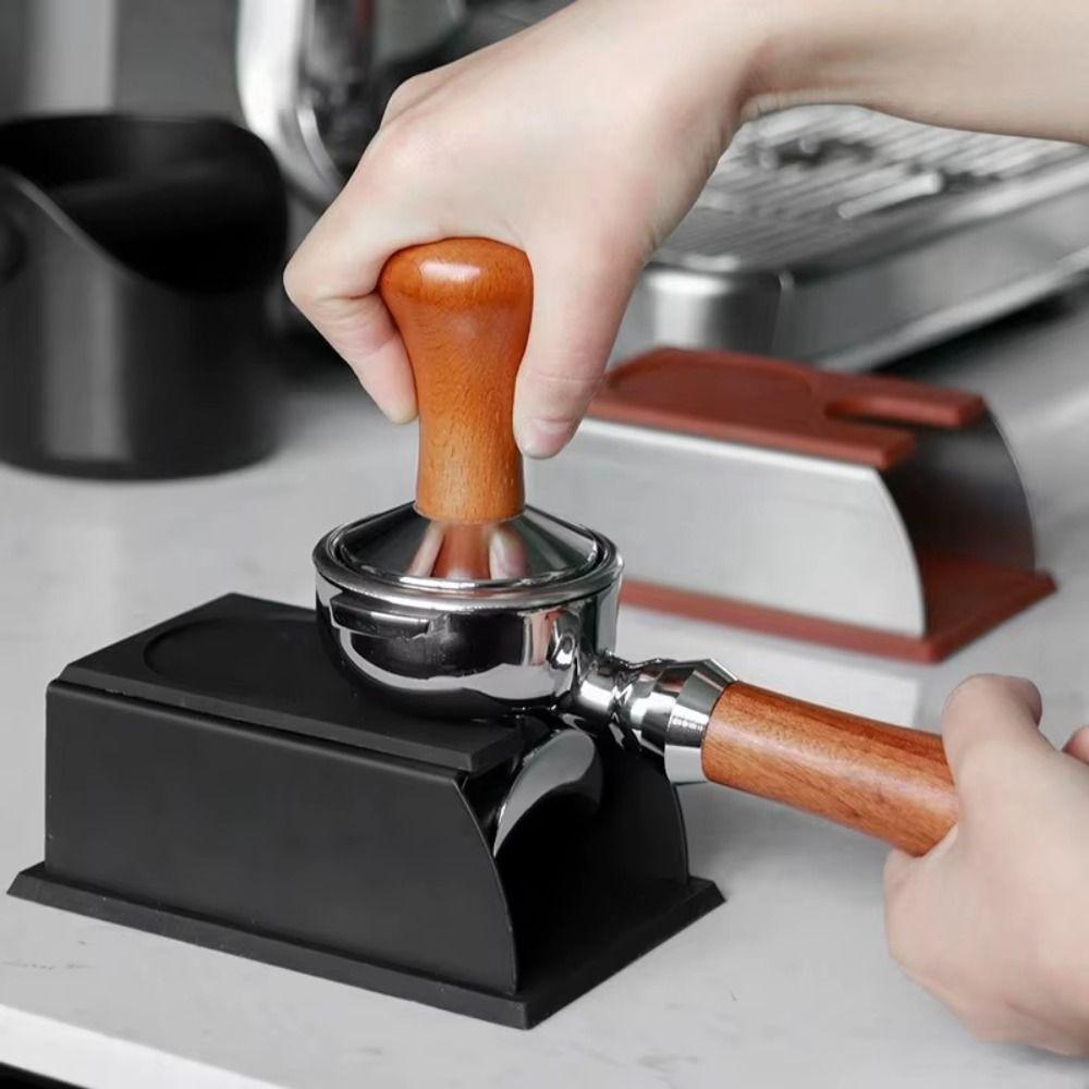 Silikonboden Espresso Tamper-Ständer Edelstahl Barista-Werkzeuge Aufbewahrungsbasis Barista-Werkzeuge