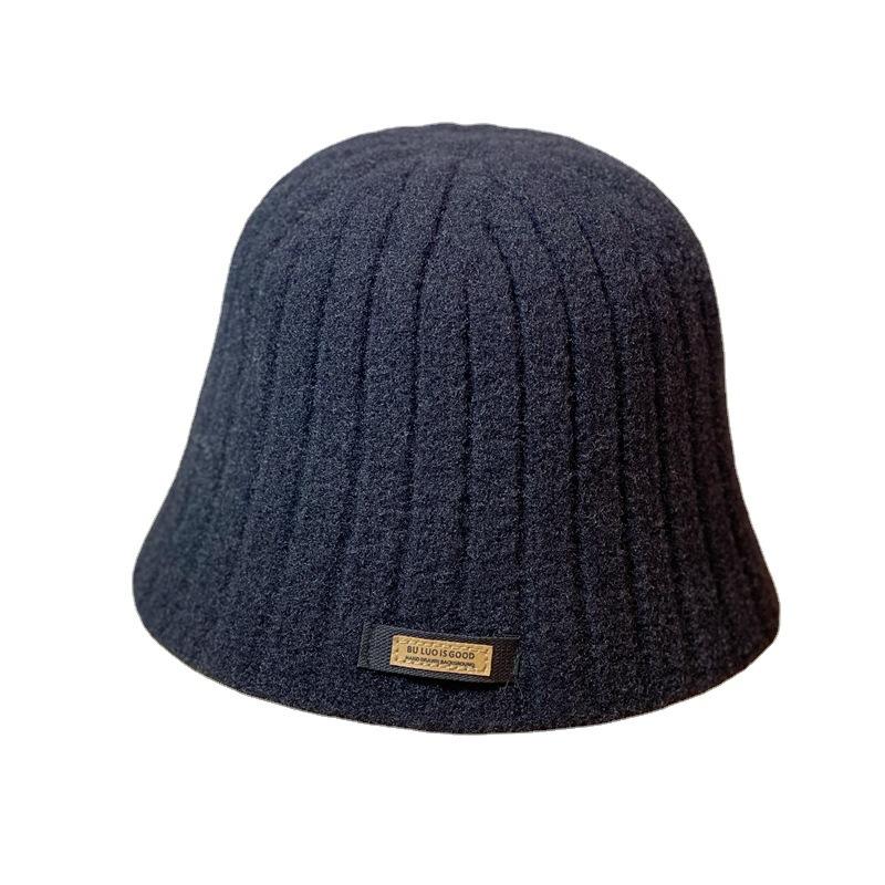 Autumn and Winter New Style Ear Protecting Knitted Woolen Hat Versatile Face Showing Small Warm Basin Hat Large Head Circumference Casual Cold Hat