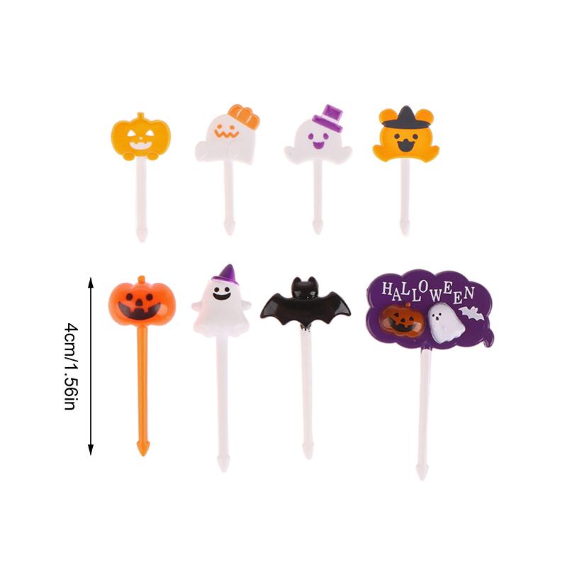 1 Paquete Palillos de Cóctel de Halloween Tenedor de Fruta Creativo para Niños Juego de Tenedores de Fruta para Vacaciones Palitos para Pastel Tenedores para Postres