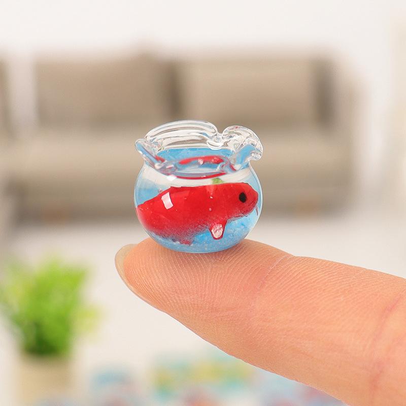1 Piece Aquarium Doll House Home Ornament Toys Dollhouse Miniature Simulation Glass Fish Tank Model Diy Decoration