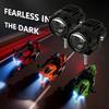S9 1Pc 50W Dual Lens Motorcycle Spotlight Aluminum Alloy Housing High Low Beam LED Auxiliary Light