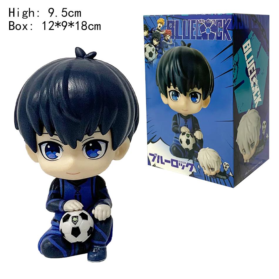 10cm Blue Lock Gk Anime Figure Nagi Seishiro Isagi Yoichi Q-Version Kawaii Cute Sitting Pose Model Statue Kid Desktop Decoration