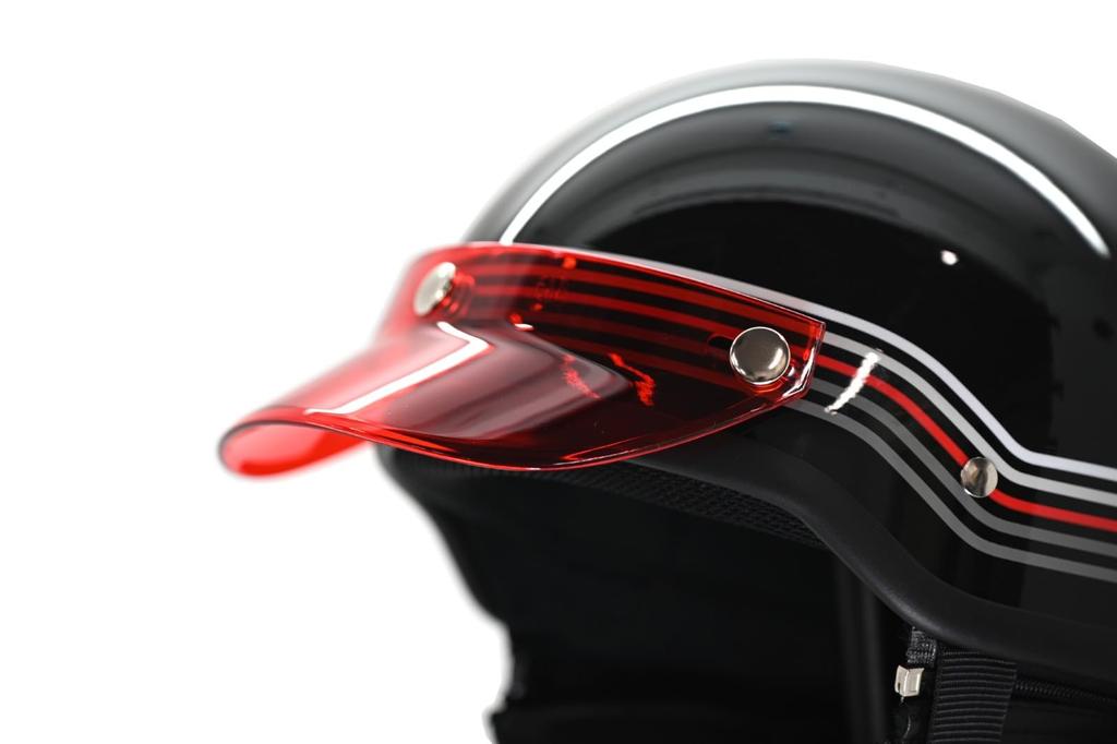 Marushin Motorcycle Helmet Optional Vintage Short Visor Clear Red Product 52210003 Number