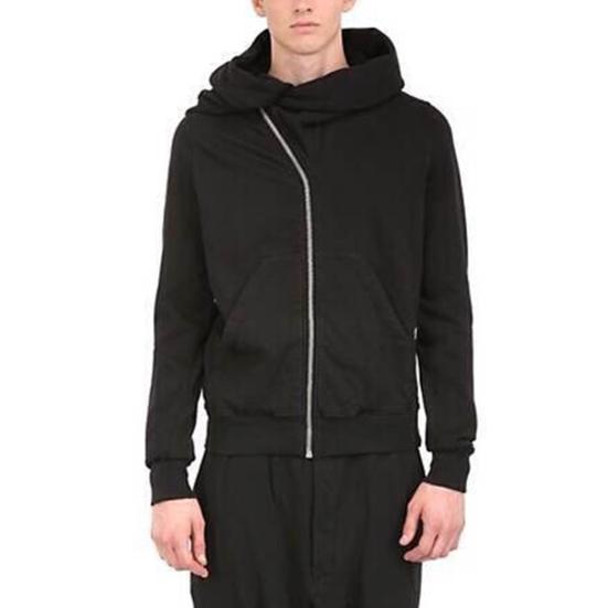 Men Hoodie Coat Hooded Solid Color Long Sleeves Zipper Cardigan Warm Hip Hop Plus Size Loose Men Fall Cloak for Street