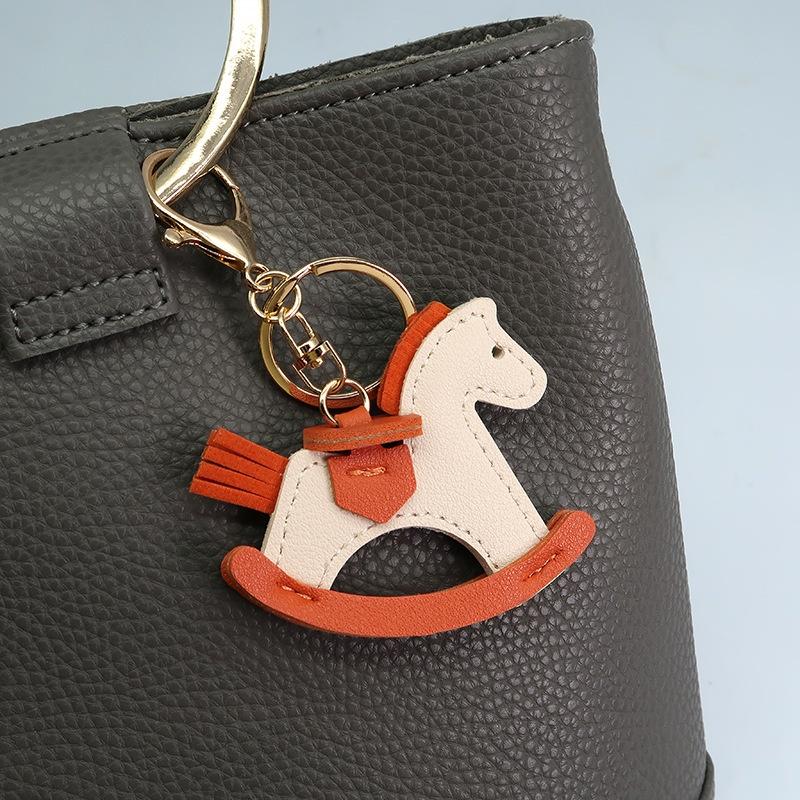 Leather Bag Charm Horse Pendant For Car Bag Hanging Ornament Keychain Decoration Diy Bag Accessories