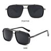 Luxury Double Bridge Shades Classic Metal Frame Sun Glasses Steam Punk Eyewear  for Outdoor Driving