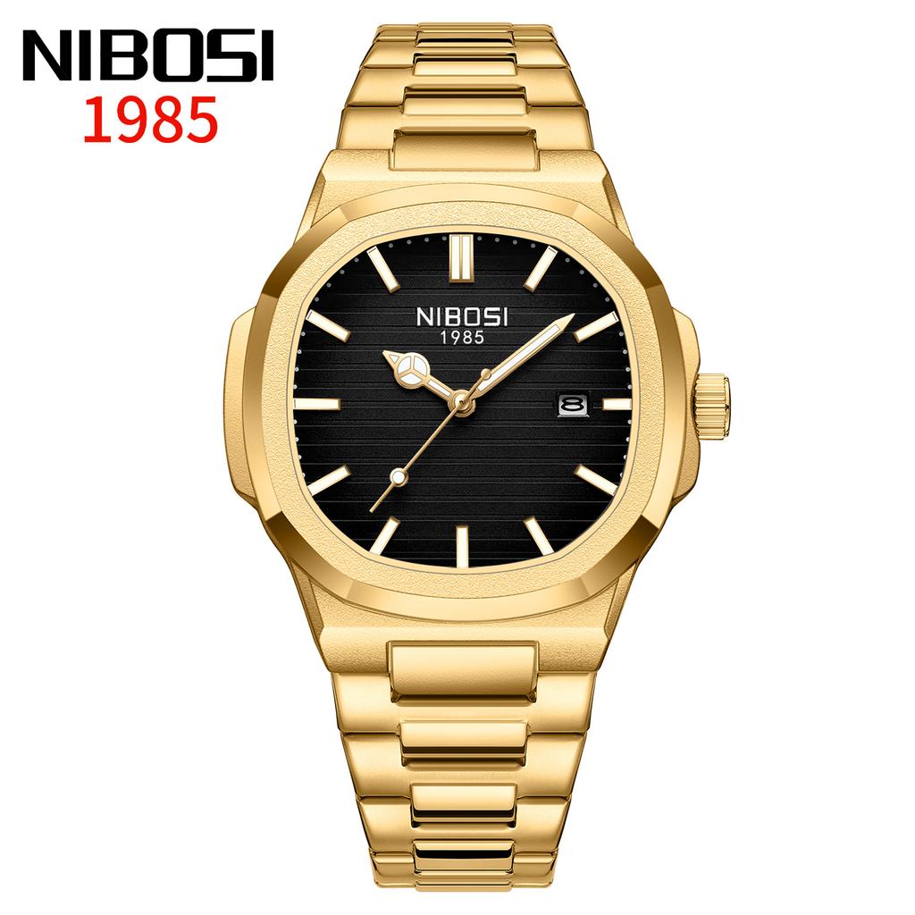 NIBOSI Luxury Man Wristwatch Waterproof Luminous Chronograph Watch for Men Stainless Steel Men's Quartz Watches