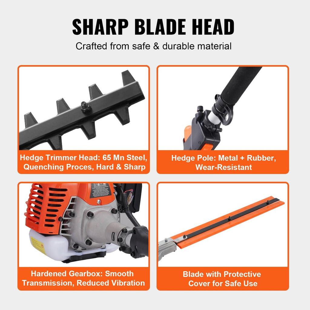 6-in-1 Multi-Functional Trimming Tools Gas Hedge Trimmer 33CC Weed Eater
