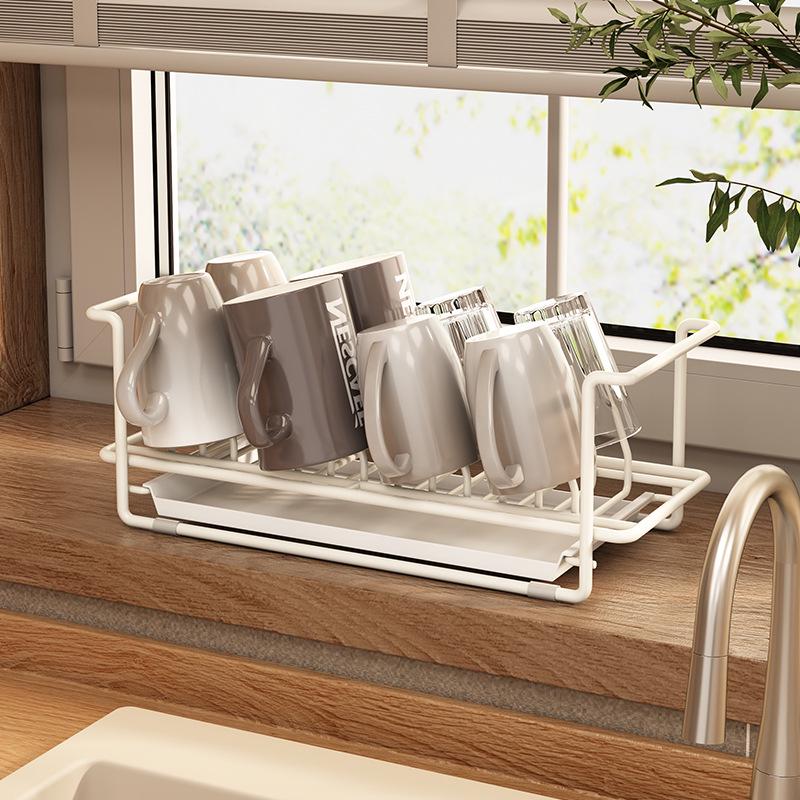 Kitchen Dish Drying Rack with Chopstick and Cutlery Storage
