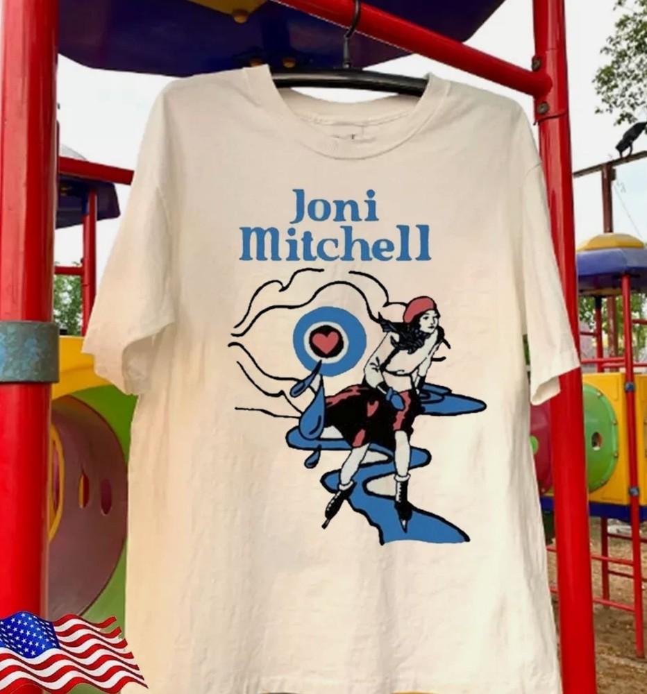 New Joni Mitchell River T Shirt Short Sleeve Cotton Unisex T-Shirt L