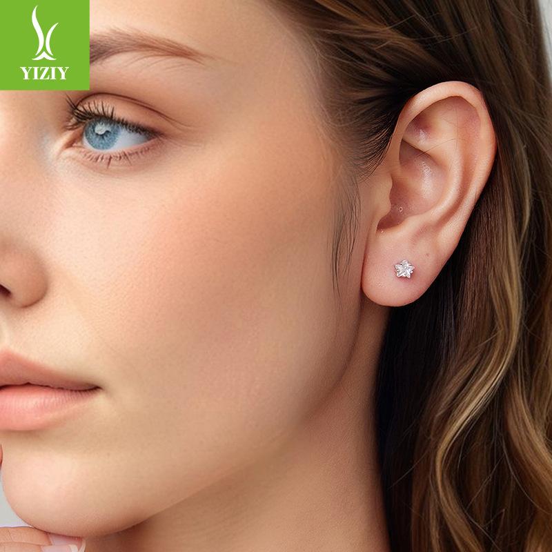 Exquisite Star Small Stud Earrings Women'S Classic Versatile S925 Sterling Silver Star Stud Earrings